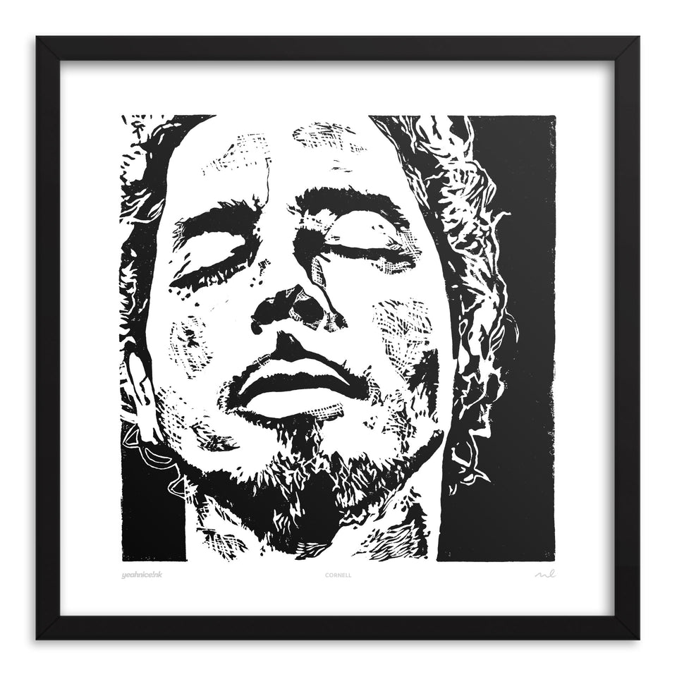 Chris Cornell Art Print Black Frame